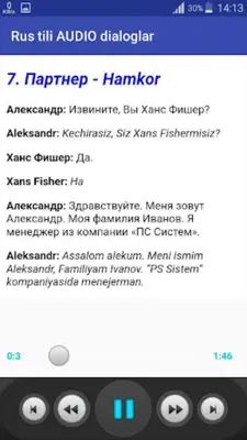 Rus tilida Audio dialoglar android App screenshot 1