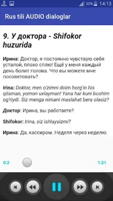 Rus tilida Audio dialoglar android App screenshot 2